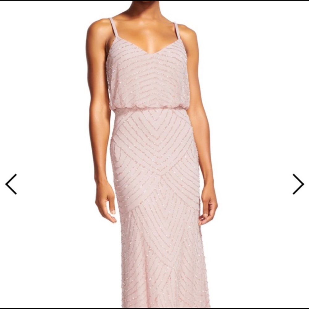 Adrianna Papell Art Deco Blouson Beaded Gown